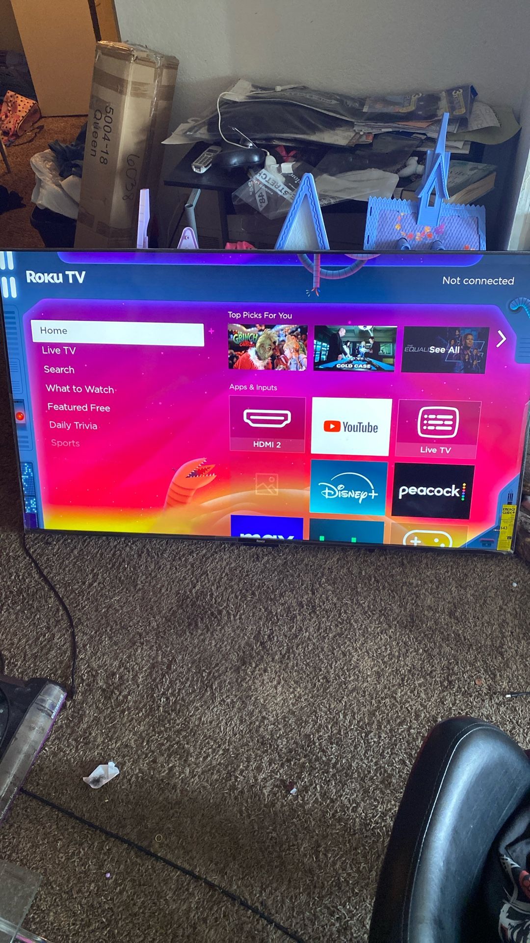 65” Roku Qled Tv With Factory Remote