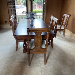Nice 6 Chair Wooden Table 