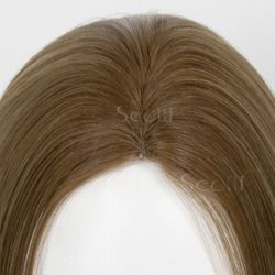 18” 5x5 Crown Topper Hair Extension  Wiglet In Light Auburn 