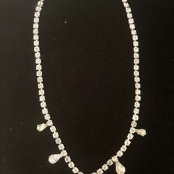 Vintage 1960s 14” Rhinestone Choker Necklace