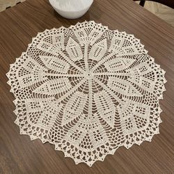 Round Crochet Doily, Table Accessories, Tablecloth, Wedding Decor, Mat, Rug, Handmade, Napkin