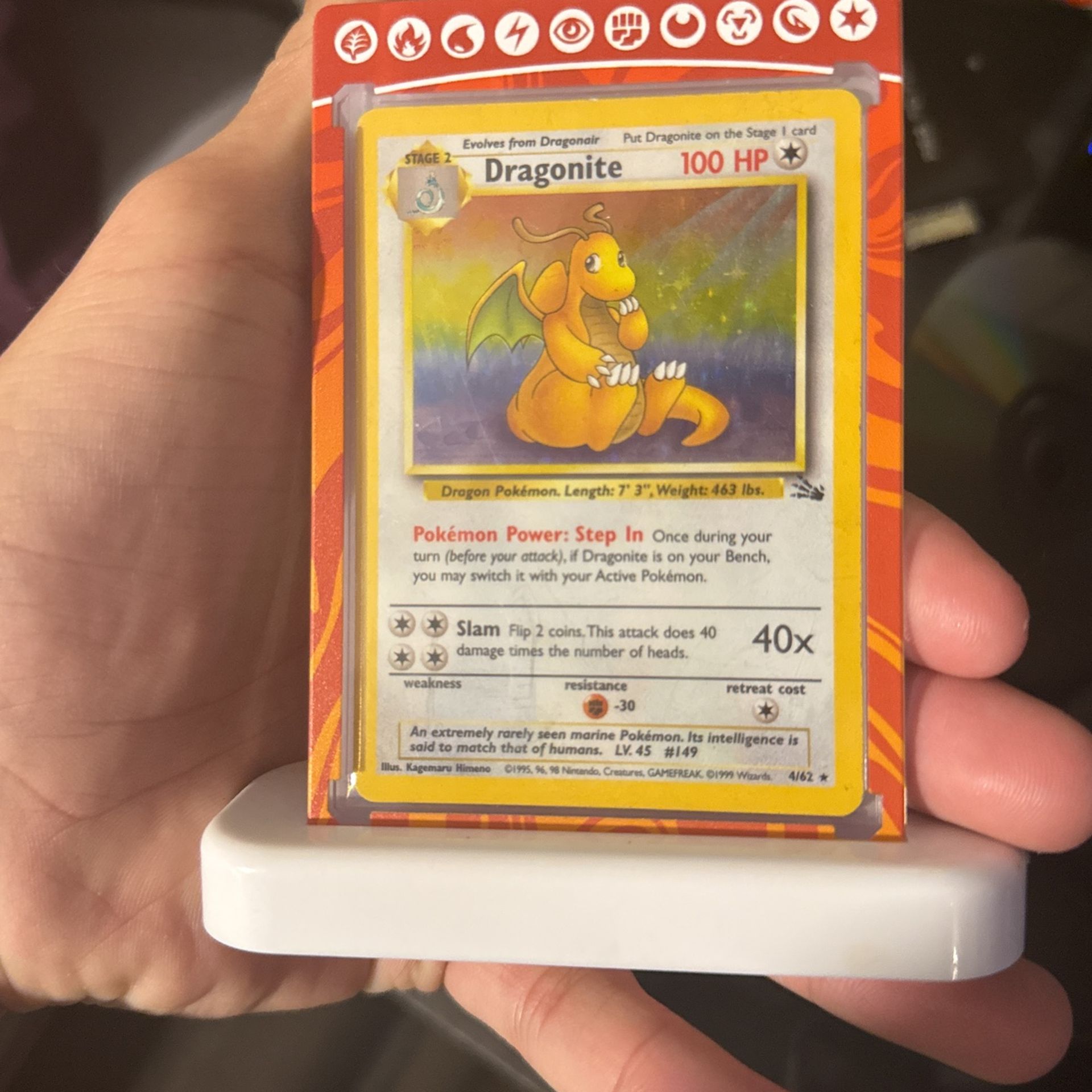 Pokemon Dragonite Fossil Holo