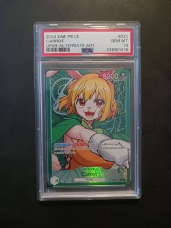 One Piece Card Game TCG Carret OP08-021 Alt Art PSA 10