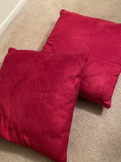 2 Cranberry Colored Throw Pillows