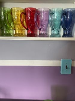 Set of 6 Colorful Glasses/Tall Mugs
