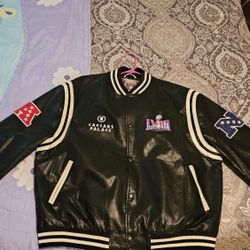 Jeff Hamilton Leather Superbowl LVIII Jacket W/ Garment Bag