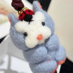  Loewe Felt Cowhide Hamster Charms Anagram Dice Adorable Funny Bag Charms Brand New With Packaging