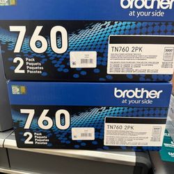 Brother Genuine High-Yield Black Printer Toner Cartridge Twin Pack TN7602PK