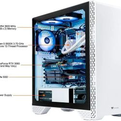Gaming Pc BUNDLE Thermaltake LCGS Glacier 360 Gaming Desktop (AMD Ryzen 5 5600X 6-core, 48GB DDR4  3060 Rtx. With 49 Oled 240 Hz 2 Week Old Monitkr 
