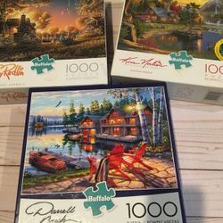 Lot of 3 1000 piece Jigsaw Puzzles