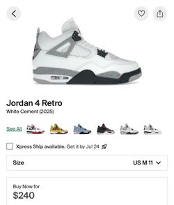 Air Jordan 4 Retro White Cement