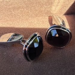 Swarovski Cufflinks Black glass