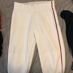 Gluv softball pants, white w/ red stripe size S