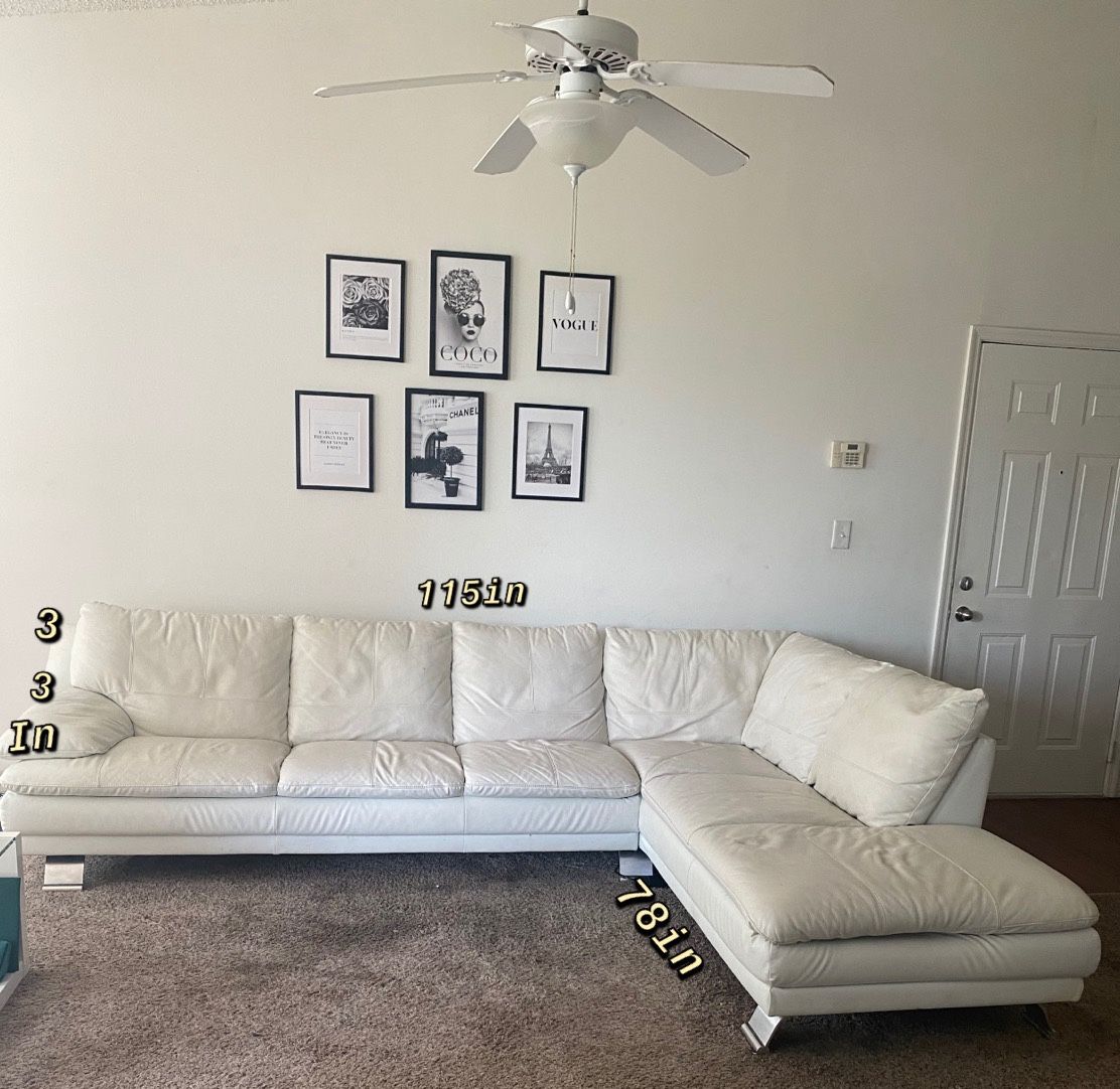 Hugo Leather Luxury White Sectional