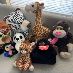 Stuffed Animals/zoo Plushies/total  8 Plushies