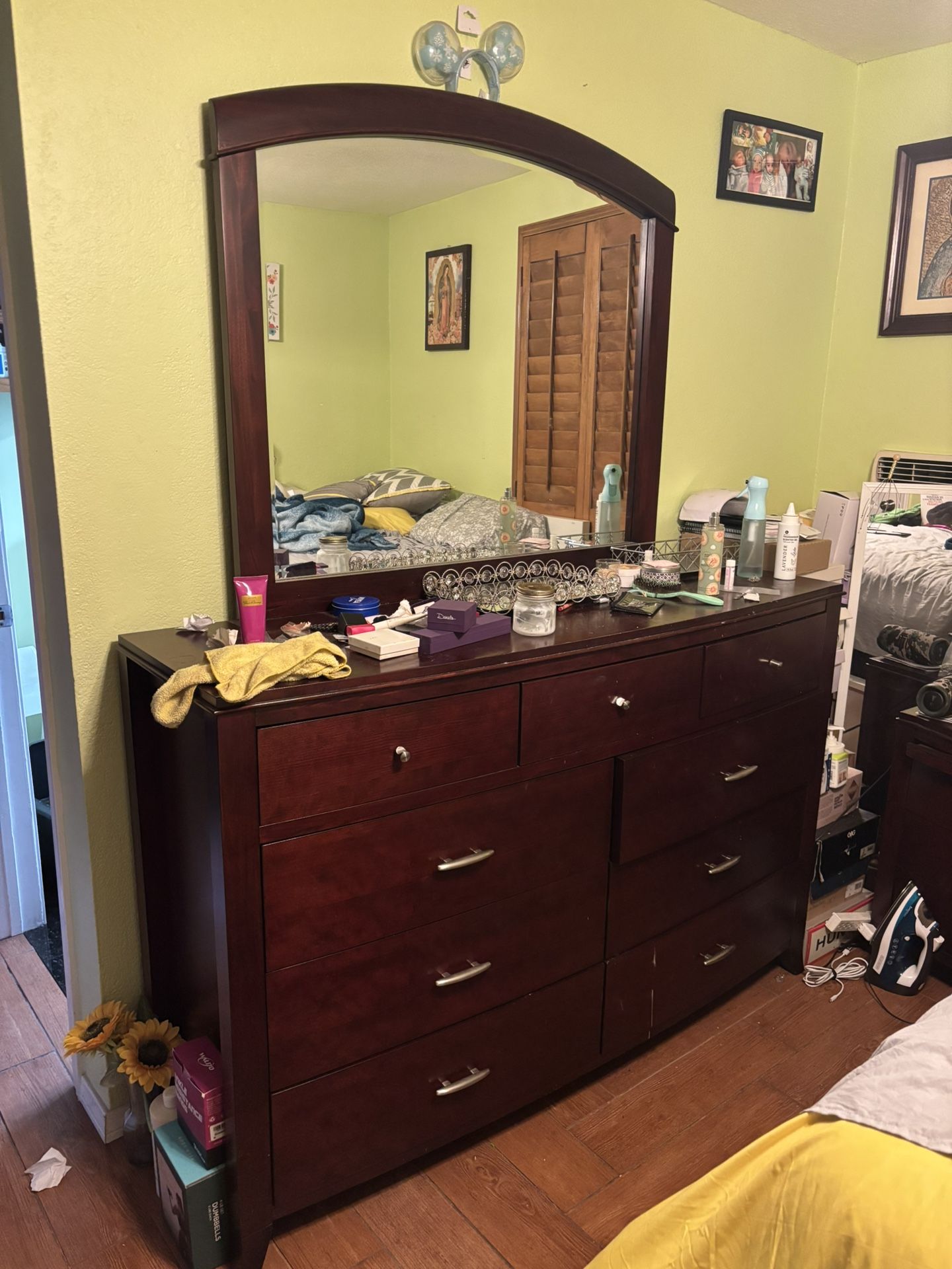 Solid Wood Dresser And Mirror