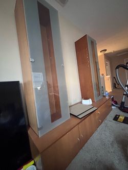 Modern Wall Unit Entertainment Center with Cabinets