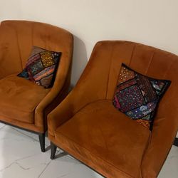 Set of Single Seater Sofa Rust Colour