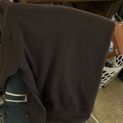 Brown Xxl Unisex Sweatshirt With Pocket On One Sleeve And Side Zipper