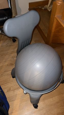 Gaiam Balance Ball Chair / Ergonomic Back Support Chair – Grey