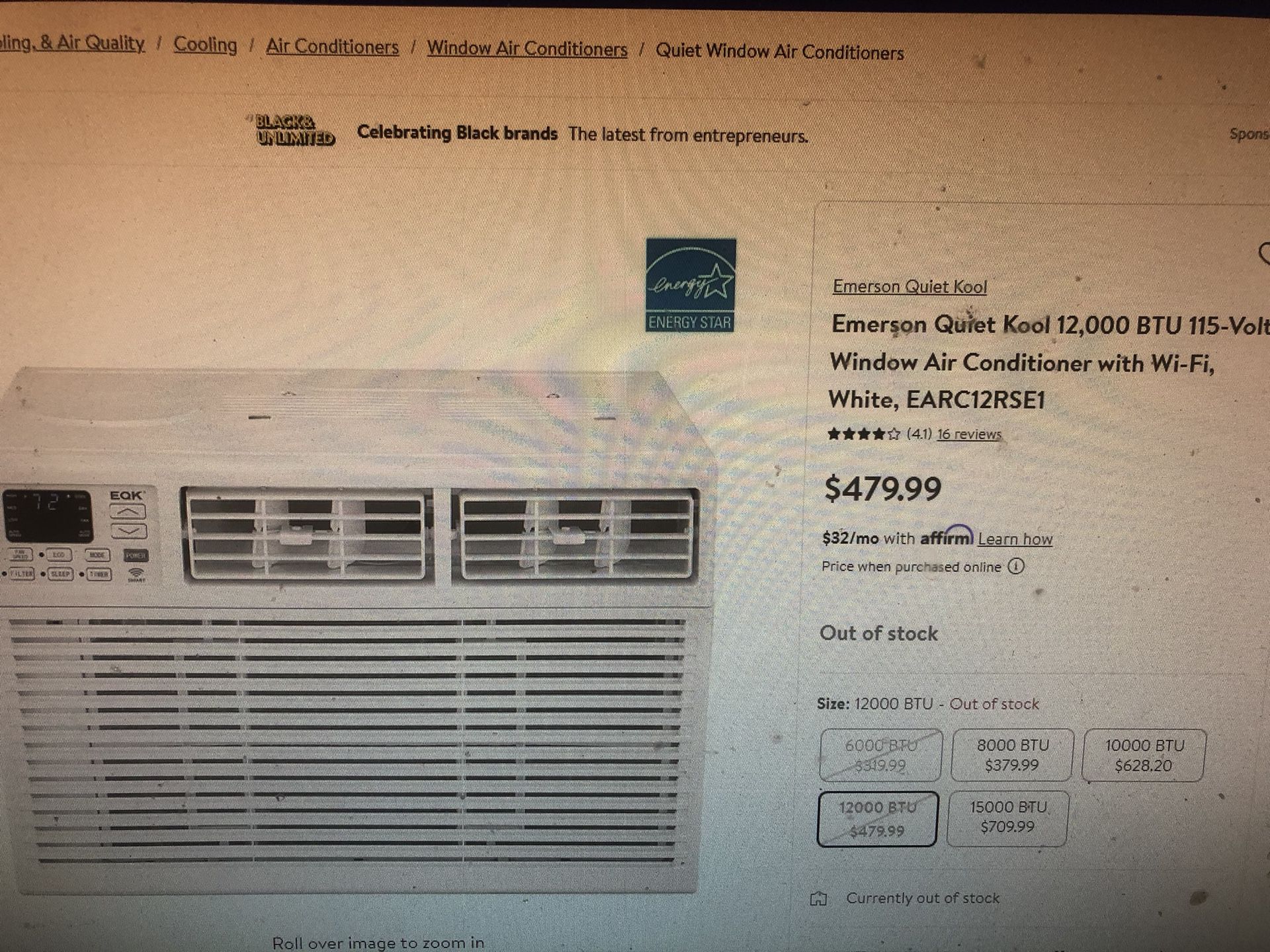 Brand New Emerson Window A/C With All Accessories And Wi Fi 12,000 Btu