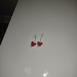 d'ears Ruby Fade Butterfly Earrings by d'ears Non-Tarnish Sterling Silver French Hook Ear Wire, made in the U.S.A.