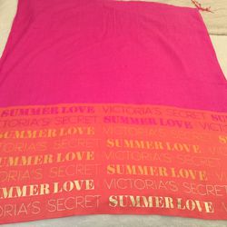 Victoria's Secret Sexy Swim Beach Cover-up Wrap Logo Beaded Pink/Orange OS NEW