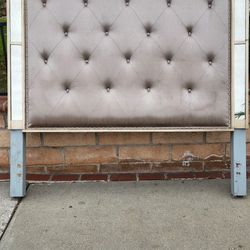 Mirrored Framed Satin Headboard Color Champagne For a Queen