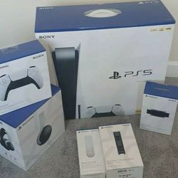 PlayStation 5 Slim Console Along With Several Accessories 