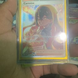 New Full Art Carmine Trainer Card 
