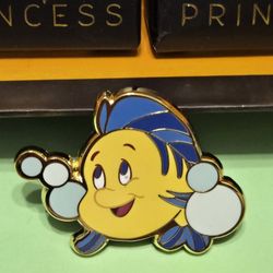 Disney Princess Ariel Sidekick Flounder Enamel Metal Pin Blind Box Series 