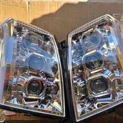 07-14 Cadillac Escalade Esv Ext LED DRL Projector Headlights Luces Focos Micas Faros Faroles Headlamps 
