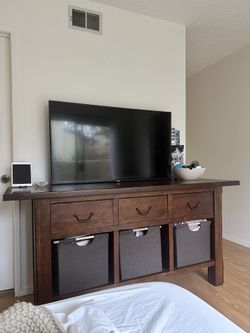 POTTERY BARN SOLID WOOD CONSOLE