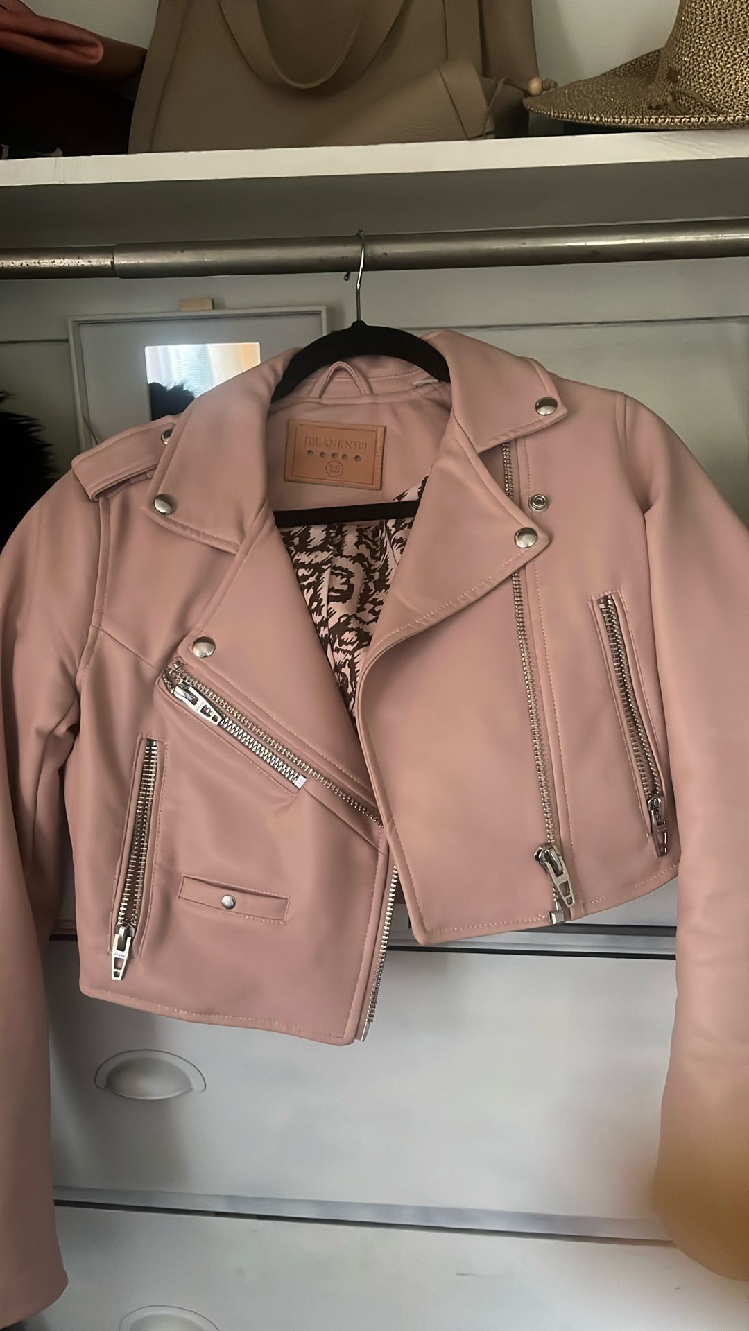 Pink Leather Jacket Size Xs