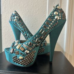 Designer Heels  Teal 