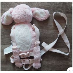 Eddie Bauer Pink fluffy bunny Child Safety Harness Backpack Toddler Safety Leash