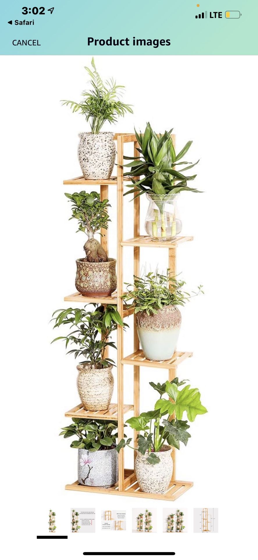 Bamboo 6 Tier 7 Potted Plant Stand