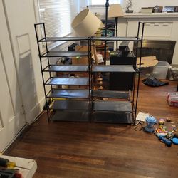 Shoe And Clothes Rack Hanger Hangar Storage Space Saver Comes With Extra Single Layer Shoe Rack