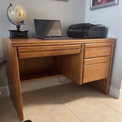 Sturdy and Spacious Oak Desk