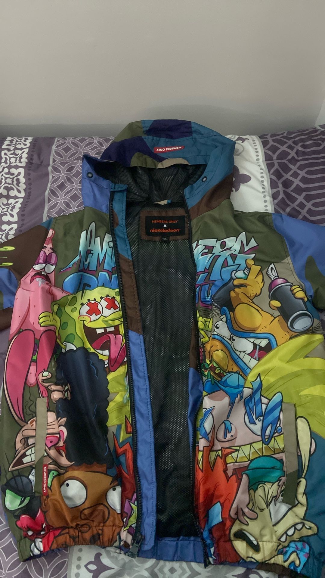 Members Only x Nickelodeon Entourage Blue Windbreaker Jacket