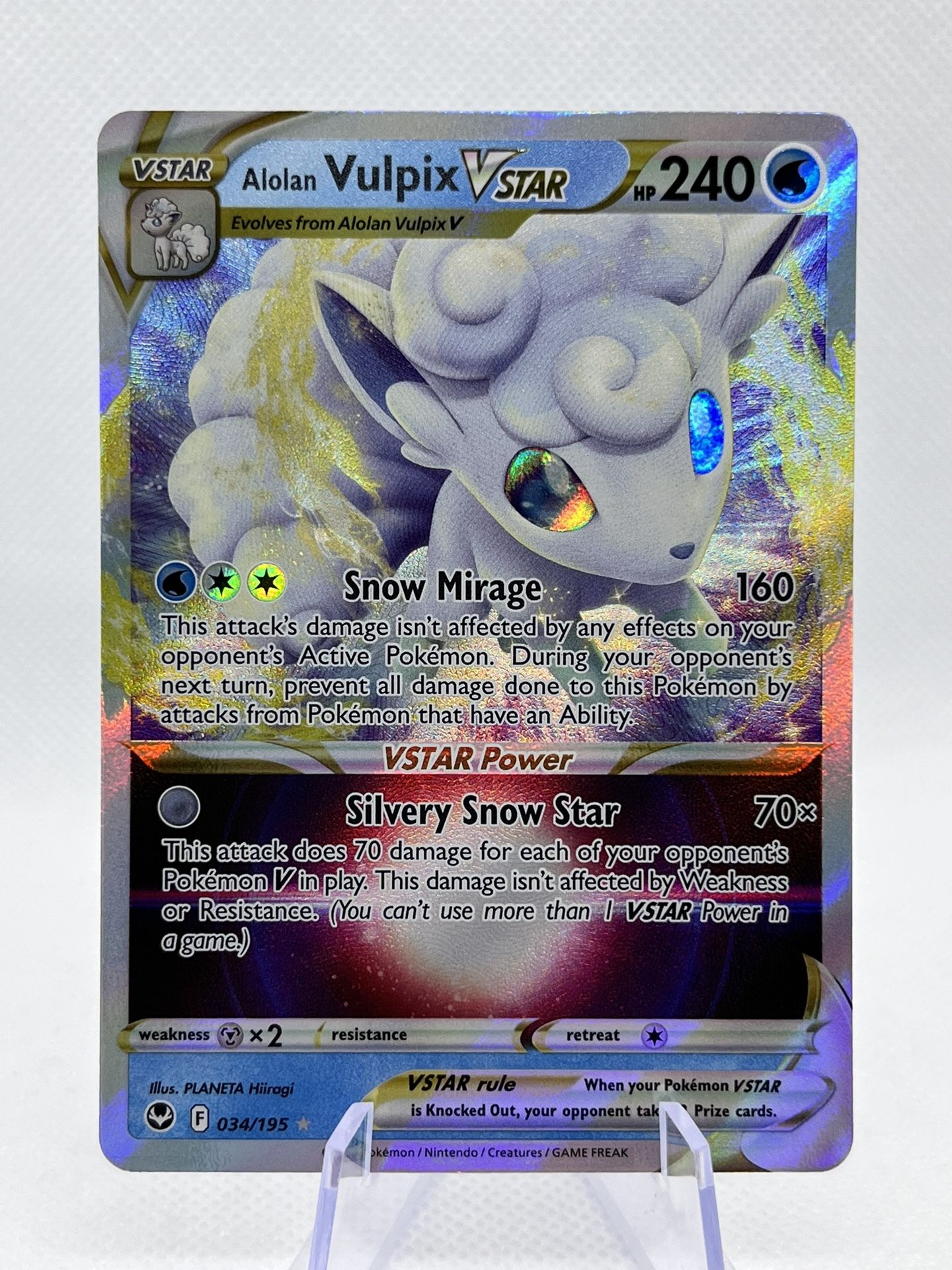 pokemon tcg silver tempest 034 195 alolan vulpix vstar card (034/195) [Sword & Shield Tempest]  Plug your opponent takes 2 Prize cards Se produkter som liknar Alolan