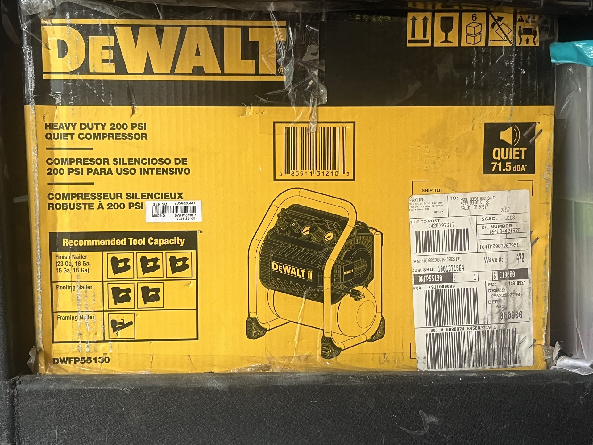 Dewalt Compressor Brand New In Box 