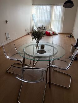 Glass Dining Table Set