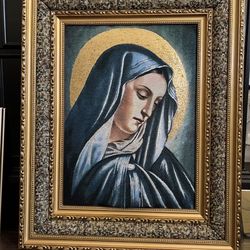 VIRGIN MARY, VIRGEN MARIA WOOD FRAME