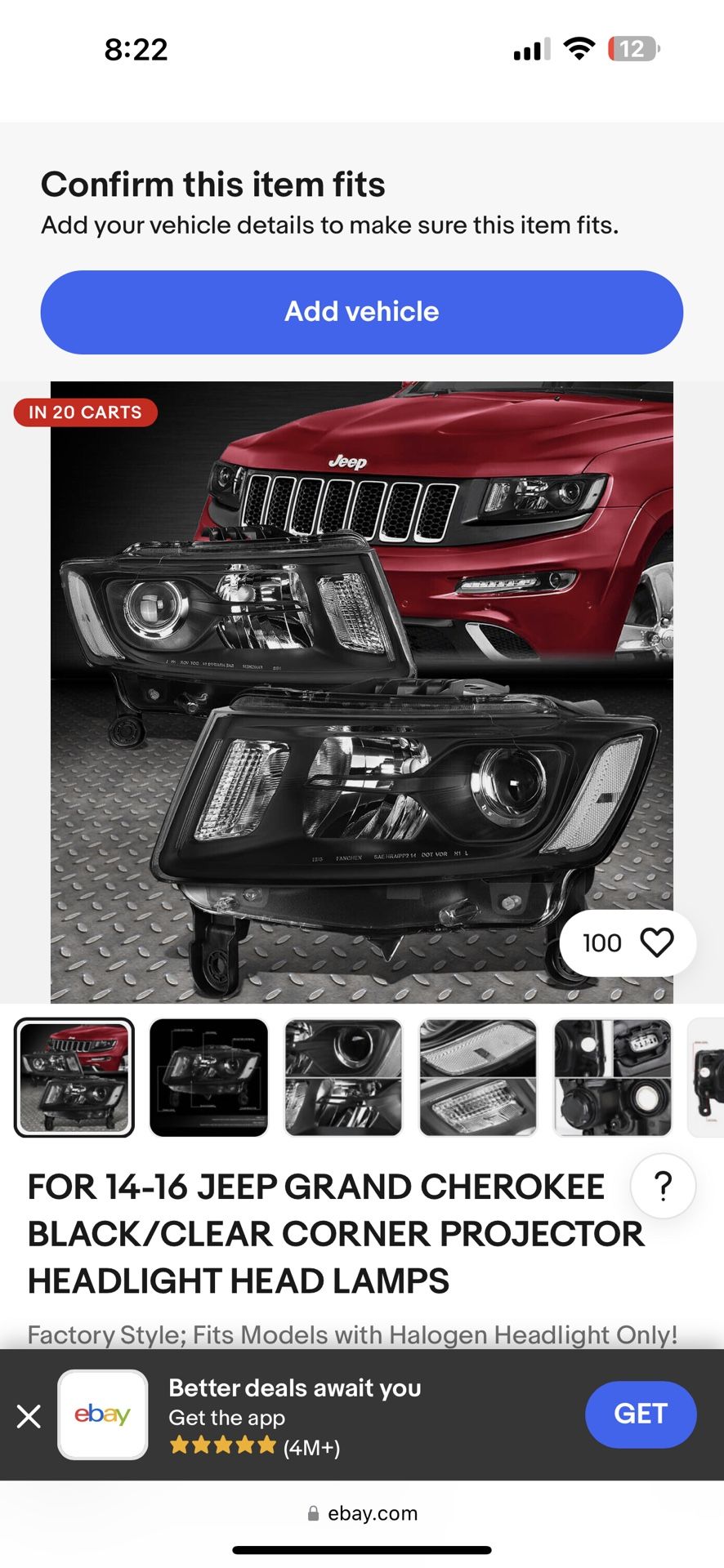2014 -2016 Jeep Cherokee Headlights