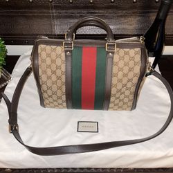 Gucci Vintage Web Original GG Boston Bag Medium