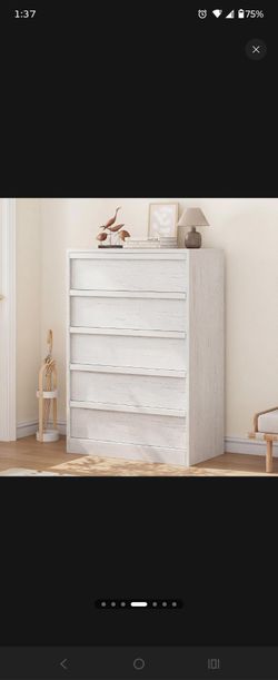 5 drawer dresser white
