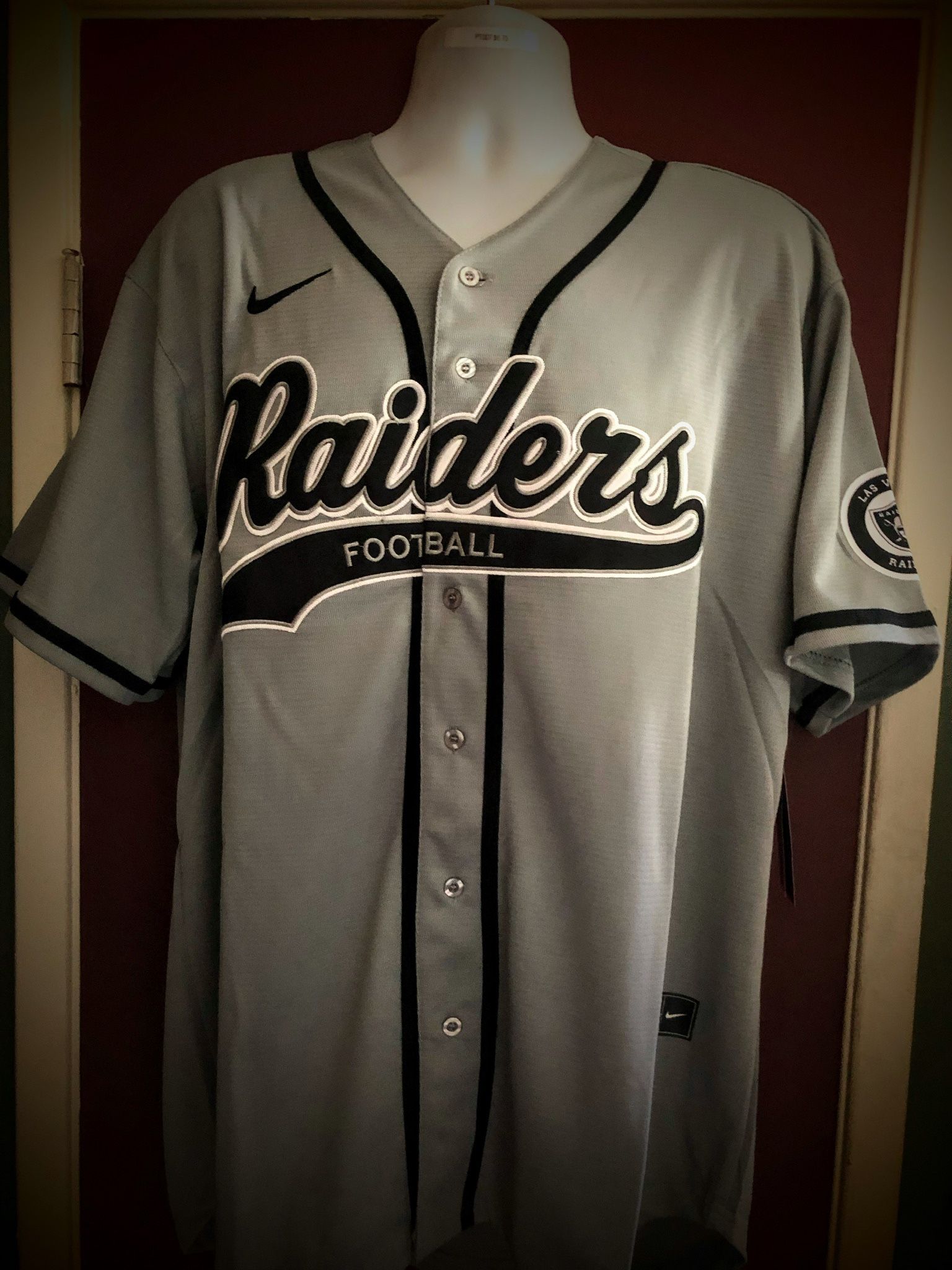 Raiders #34 Bo Jackson Baseball Style Jersey.  S.M.L.XL.2X.3X