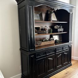 Distressed Black Hutch