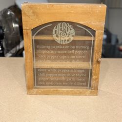 Cute wood Herbs And Spices Shelf Wall Decoration With Door